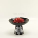 1 Red Rose + 1 Black Flower Tray