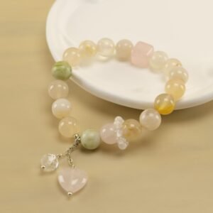 Golden Ginkgo Heart Pendant Strand